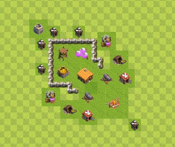 Clash of Clans 2. Seviye Köy Düzeni