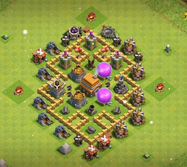 town hall 5 trophy base
