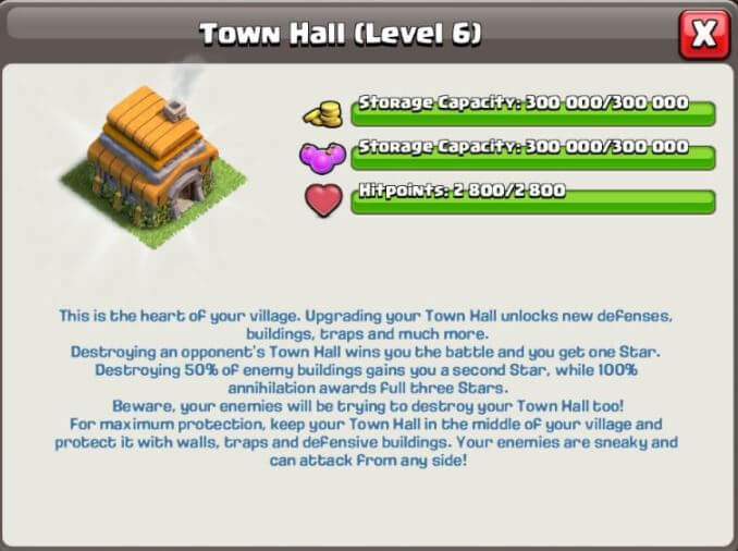 town hall 6 upgrade