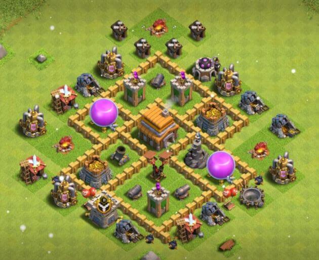 town hall 5 trophy base