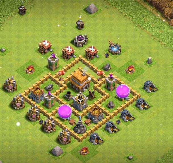 town hall 5 trophy base