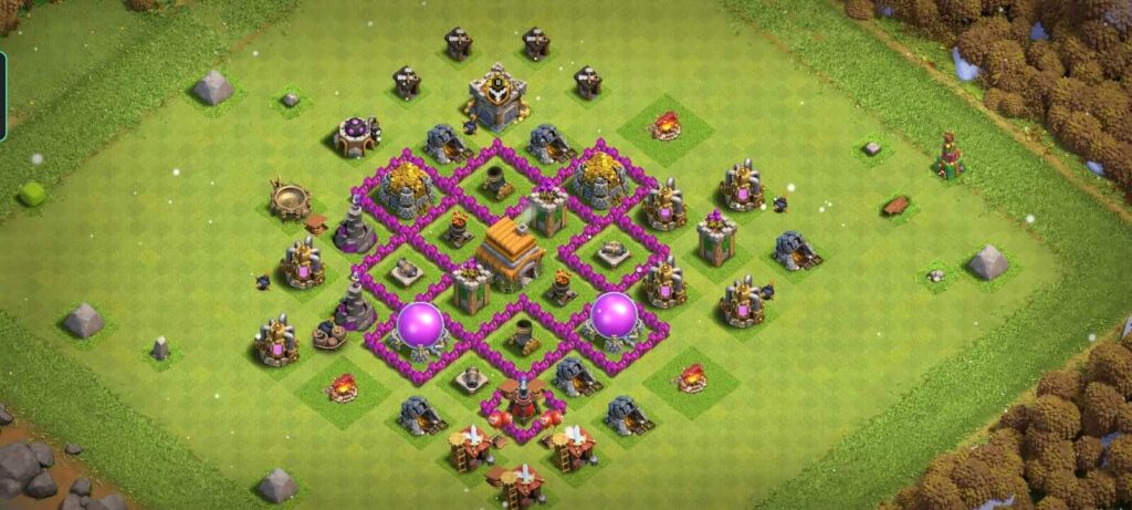 town hall 6 defense base