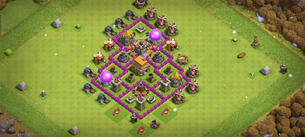 town hall 6 defense base