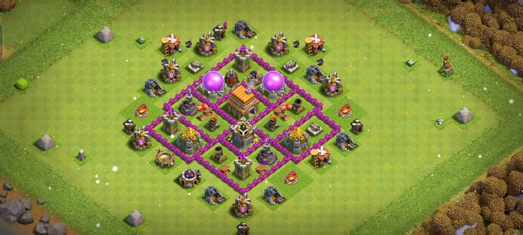 town hall 6 defense base