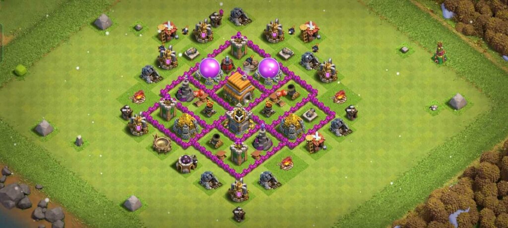 town hall 6 defense base