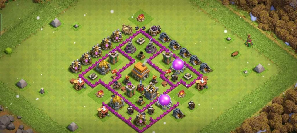 town hall 6 defense base