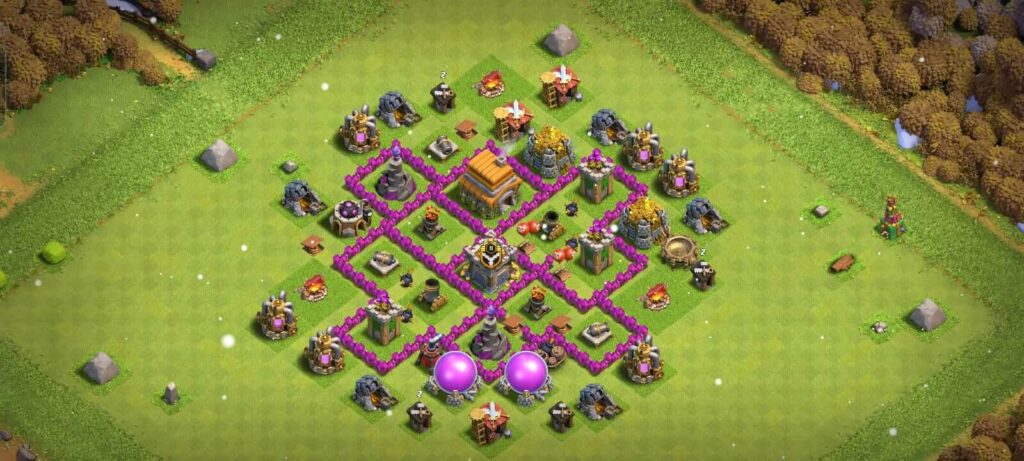 town hall 6 defense base