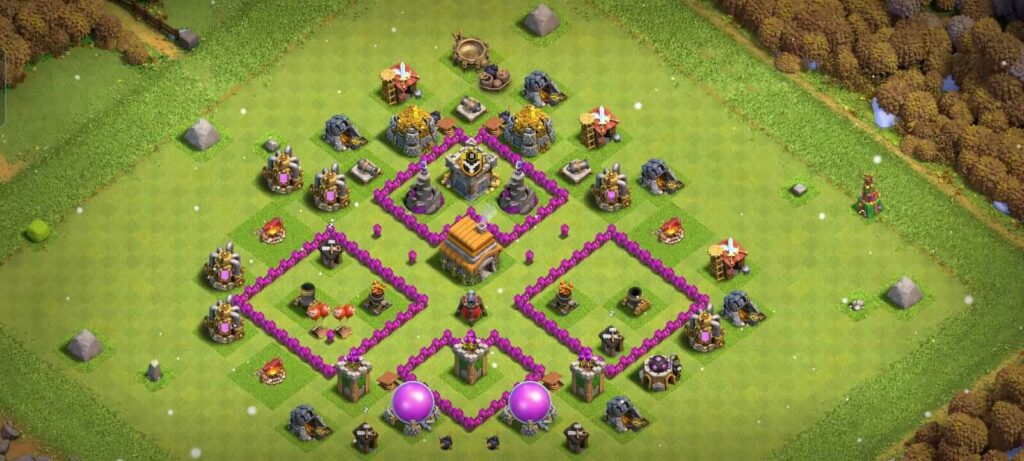 town hall 6 defense base