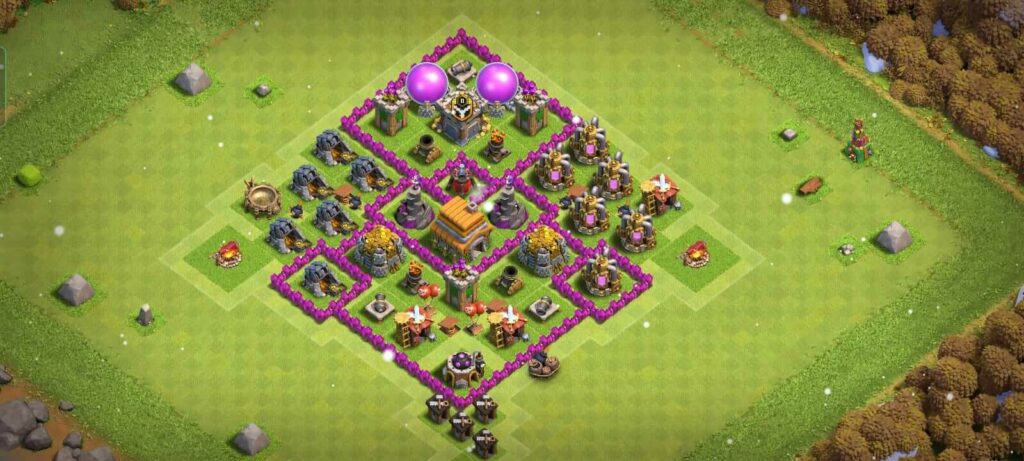 town hall 6 defense base