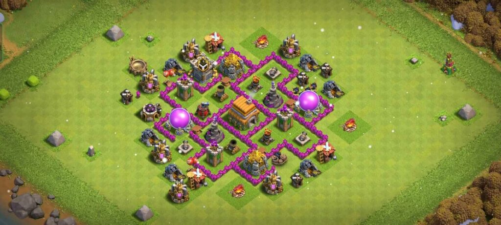 town hall 6 defense base