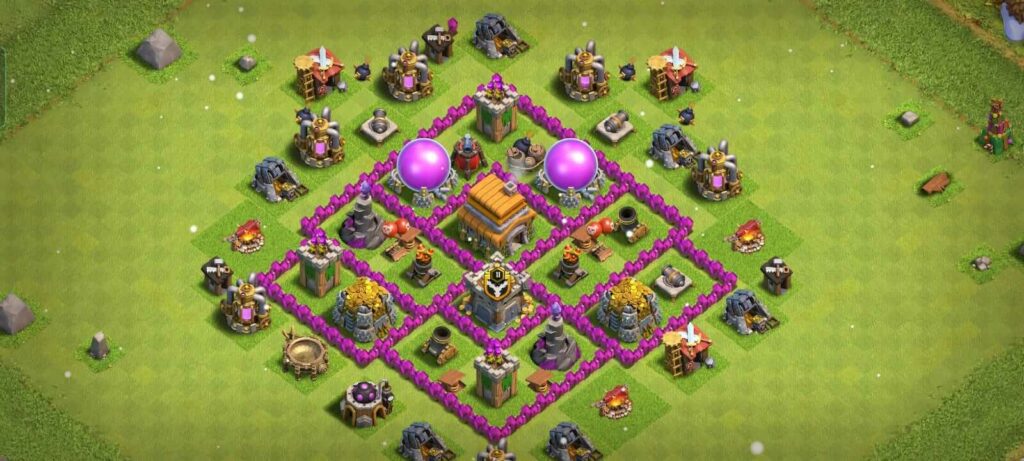 town hall 6 defense base