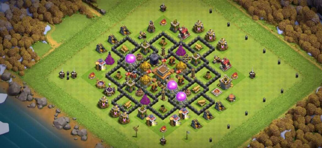 best th8 farming base 4 mortars