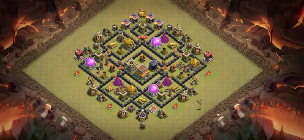 clash of clan town hall 8 war base