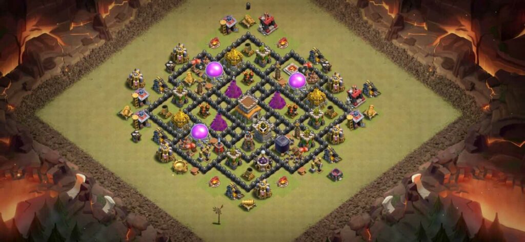 clash of clans town hall 8 war base 2022