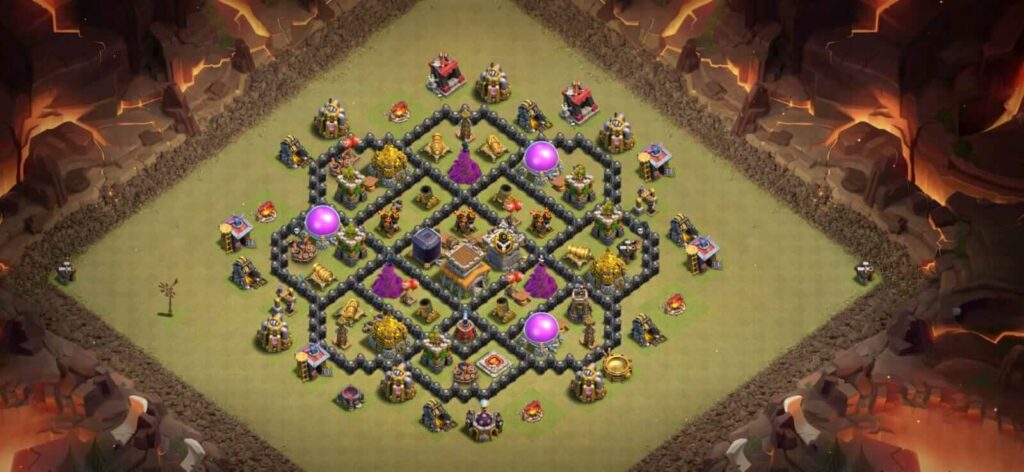 coc th8 war base anti dragon