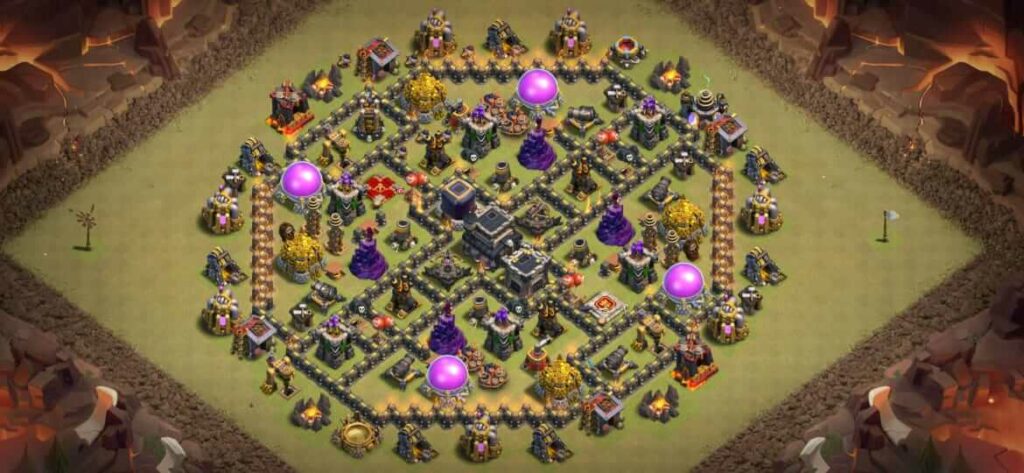 anti dragon town hall 9 base for clan wars