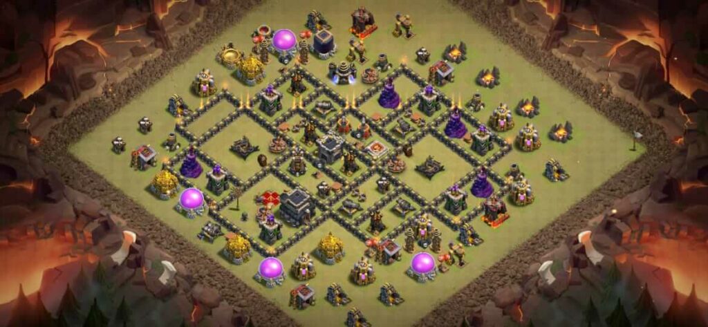 anti three star th9 war base coc