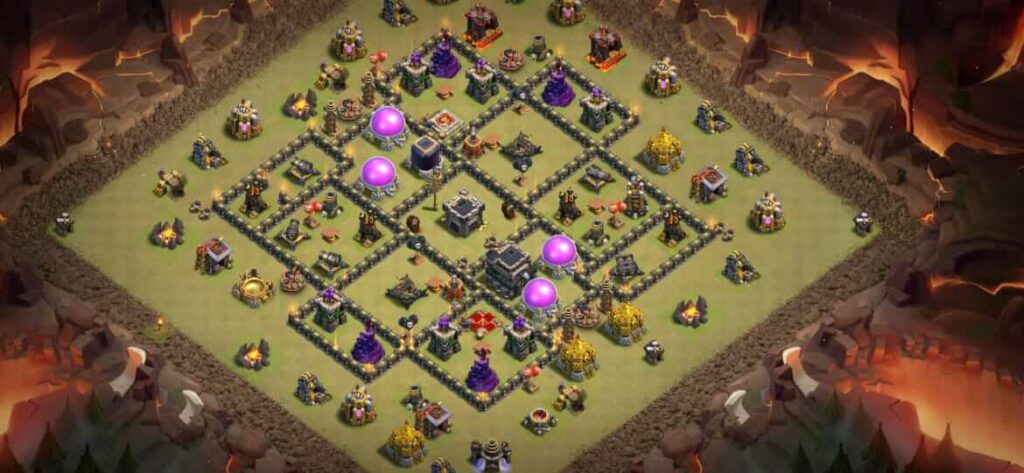 anti two star town hall level 9 coc war base