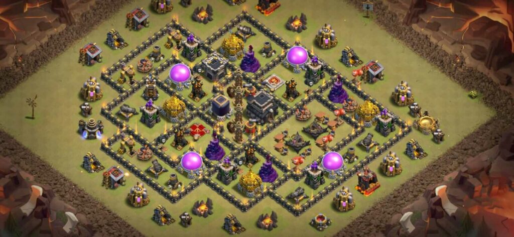 clash of clans th9 war layout