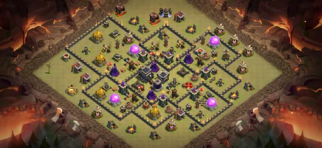 gold and elixir farming protector th9 layout link