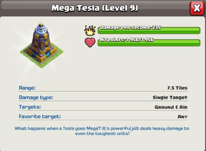 Mega Tesla Max Levels (2023) Upgrade Costs, vs All Troops and Best