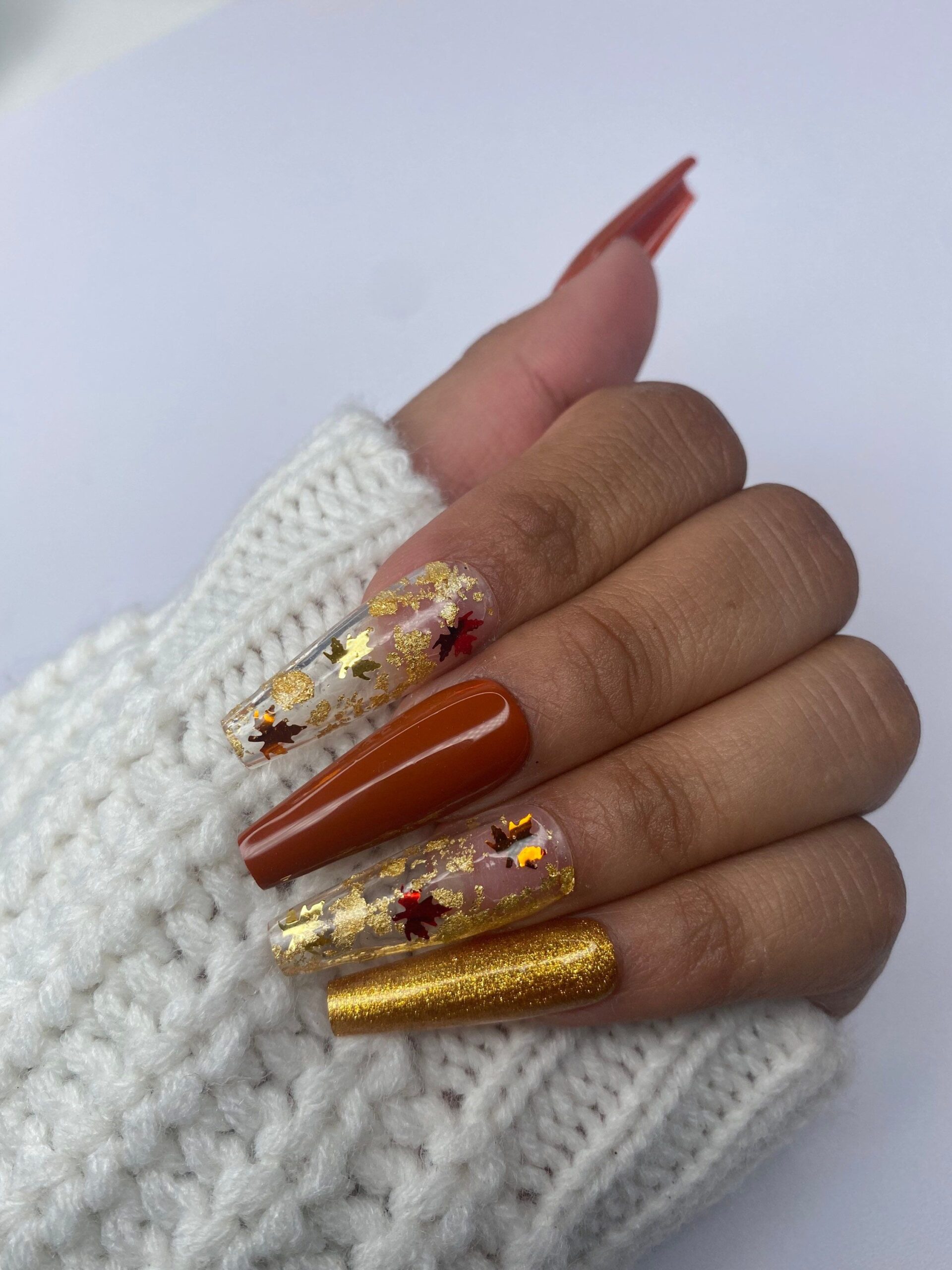 Fall Nails With Leaves Fall Nails With Leaves