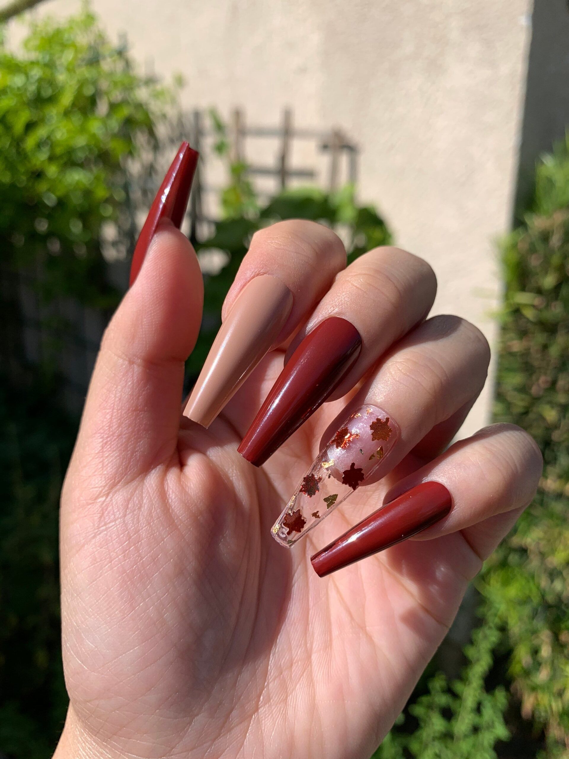 Fall Nails With Leaves Fall Nails With Leaves