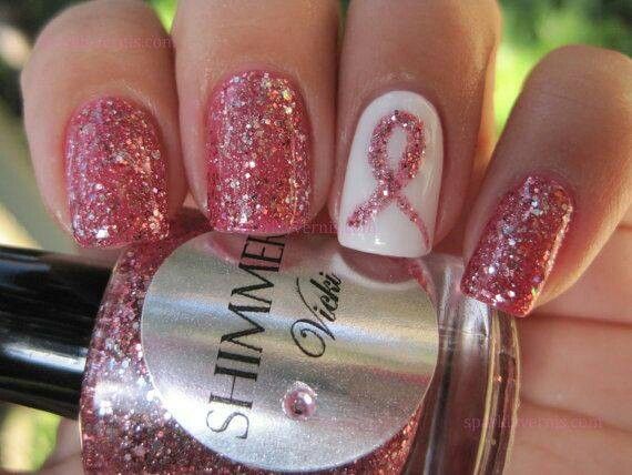 Pink Ribbon Nails Pink Ribbon Nails