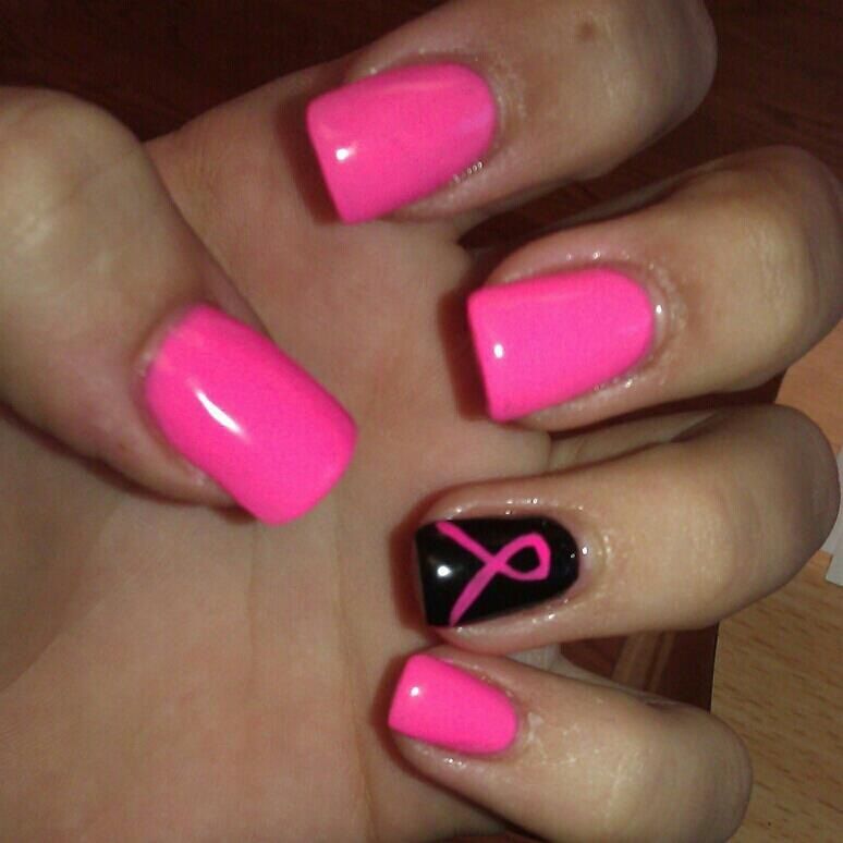 Pink Ribbon Nails Pink Ribbon Nails