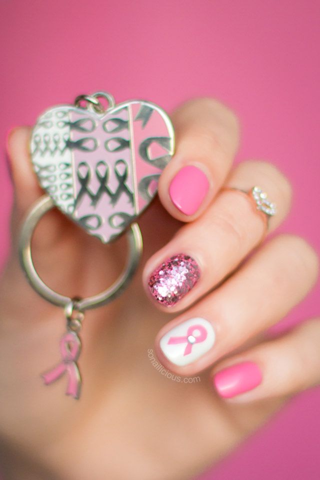 Pink Ribbon Nails Pink Ribbon Nails
