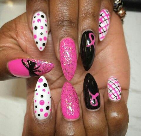 Pink Ribbon Nails Pink Ribbon Nails