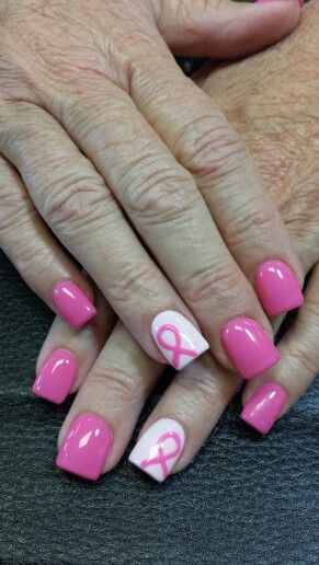 Pink Ribbon Nails Pink Ribbon Nails