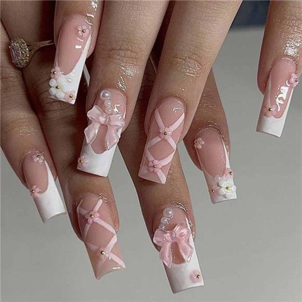 Pink Ribbon Nails Pink Ribbon Nails