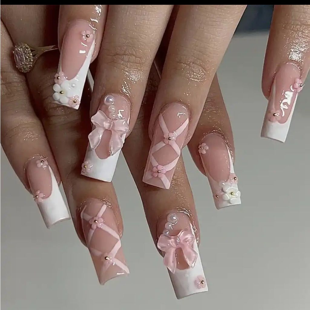 Pink Ribbon Nails Pink Ribbon Nails