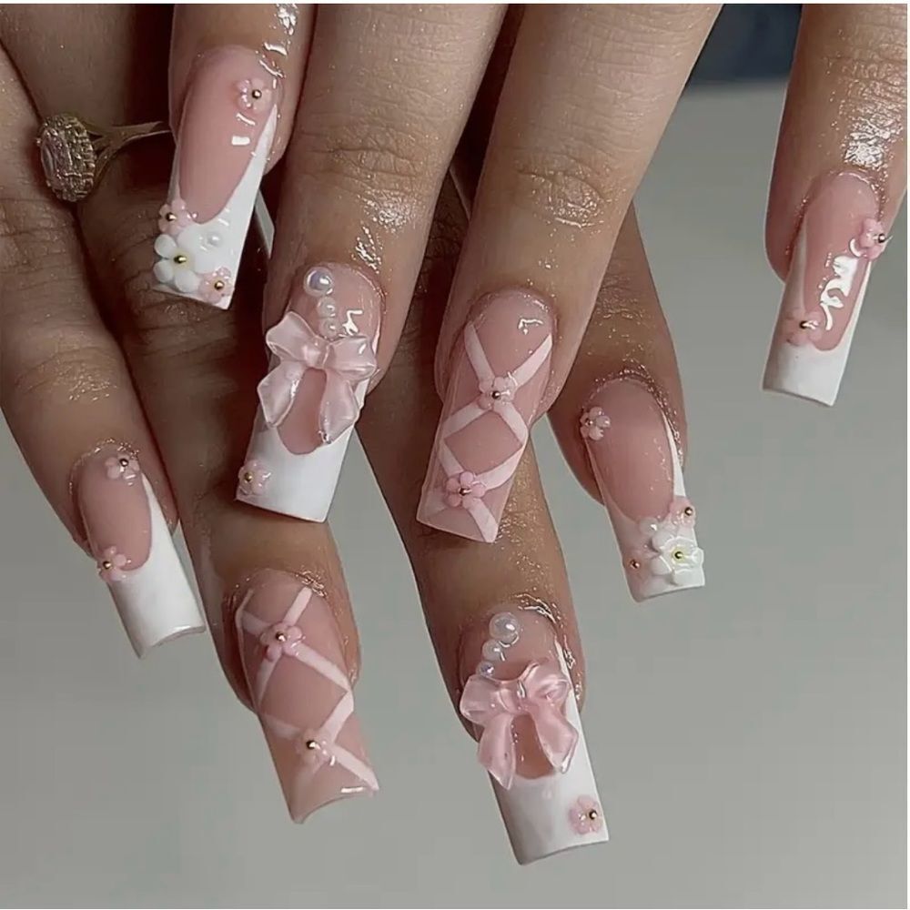 Pink Ribbon Nails Pink Ribbon Nails