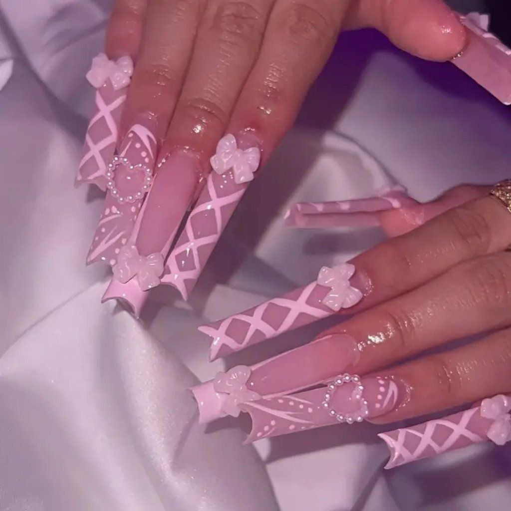 Pink Ribbon Nails Pink Ribbon Nails