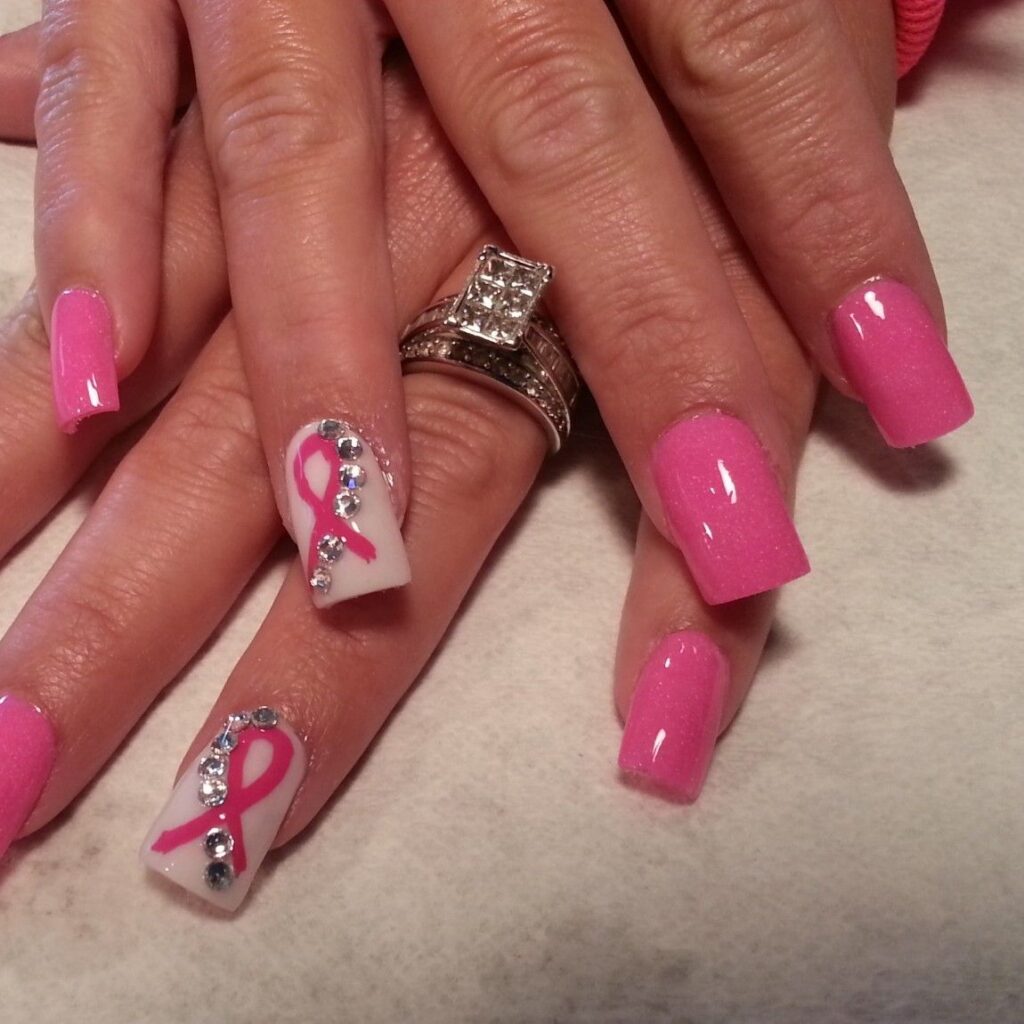 Pink Ribbon Nails Pink Ribbon Nails