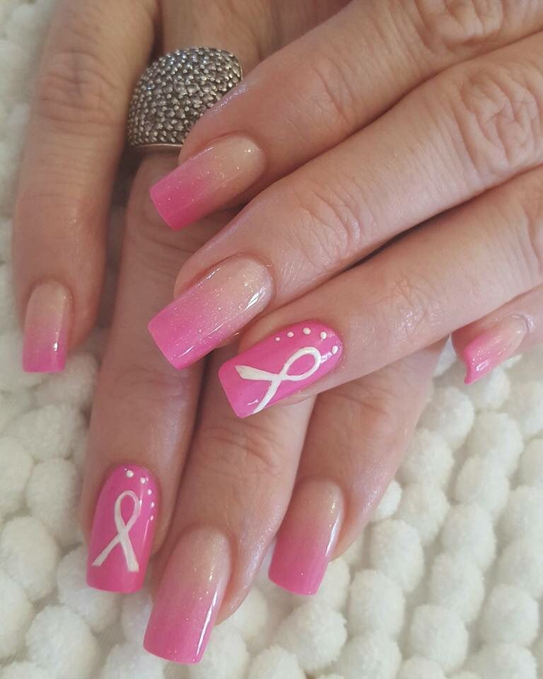 Pink Ribbon Nails Pink Ribbon Nails