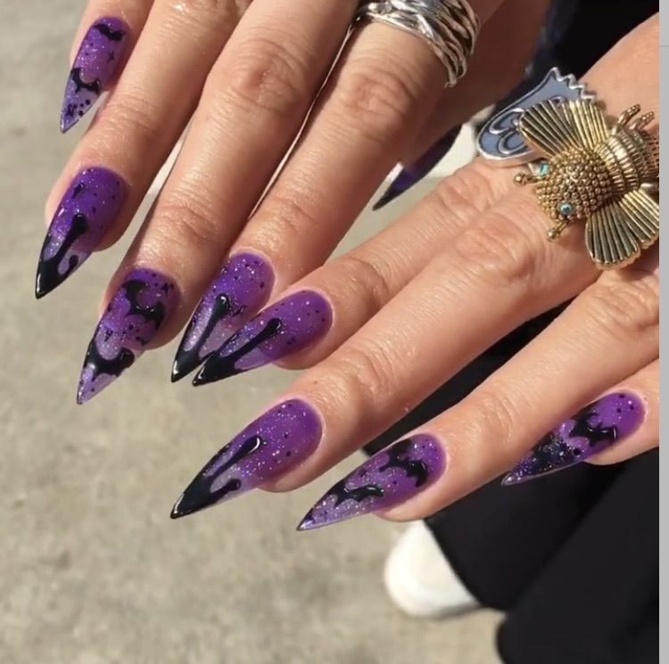 purple Halloween nails Purple Halloween Nails