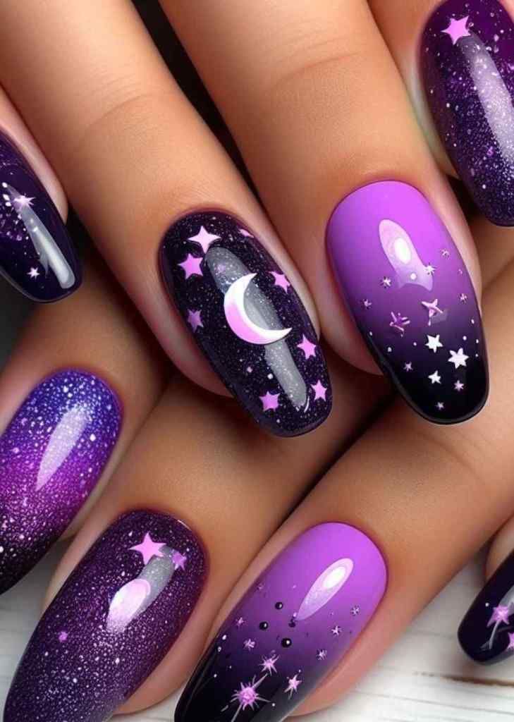 purple Halloween nails Purple Halloween Nails