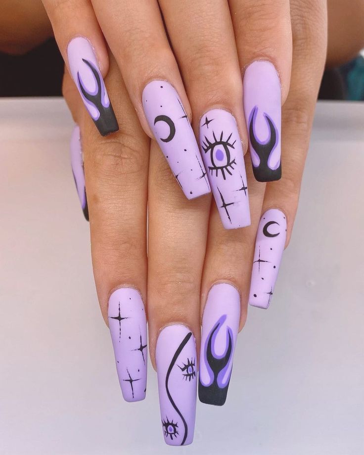 purple Halloween nails Purple Halloween Nails
