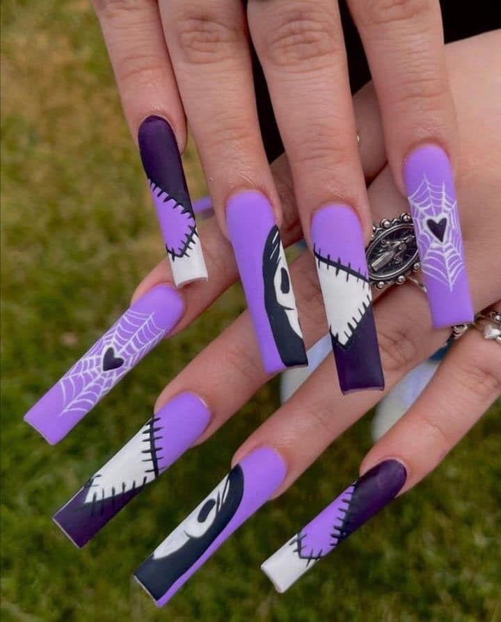 purple Halloween nails Purple Halloween Nails