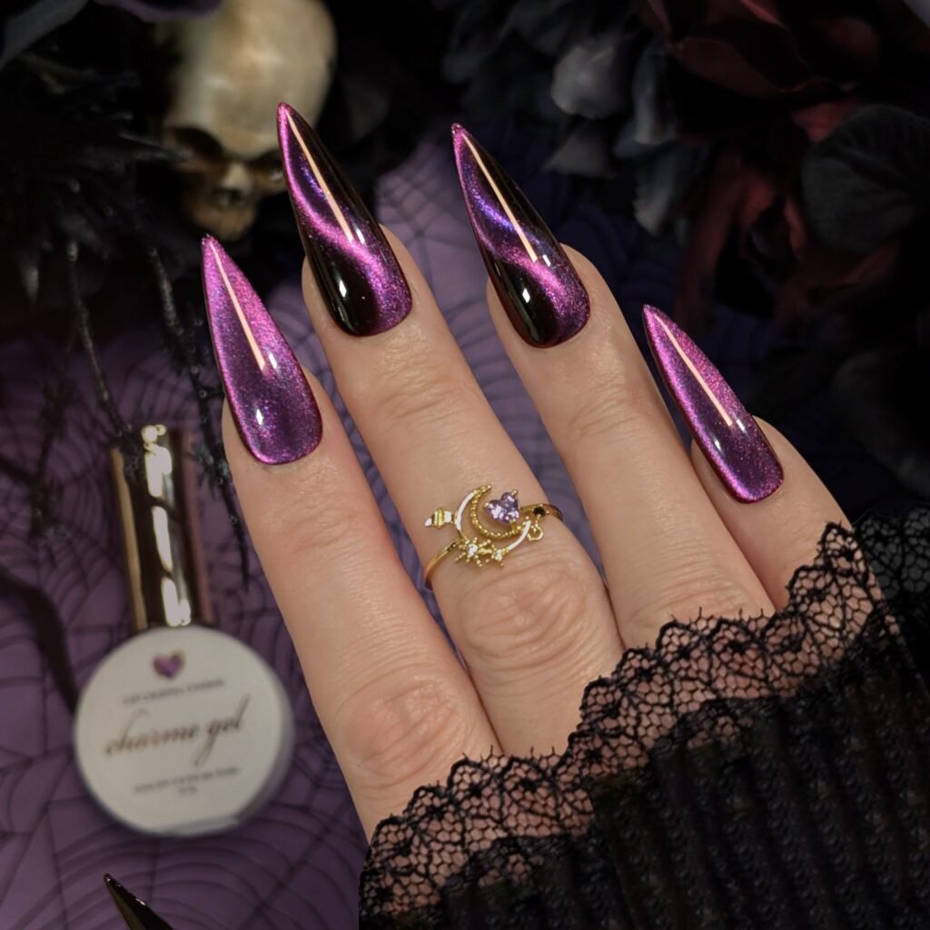 purple Halloween nails Purple Halloween Nails