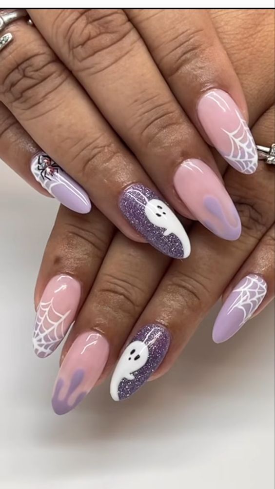purple Halloween nails Purple Halloween Nails