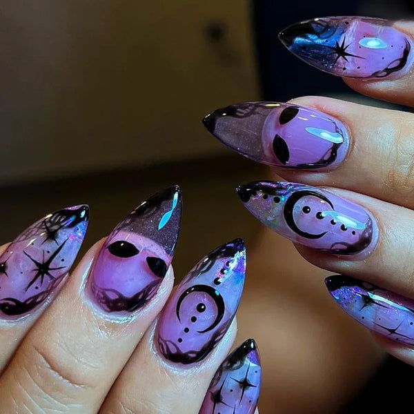 purple Halloween nails Purple Halloween Nails