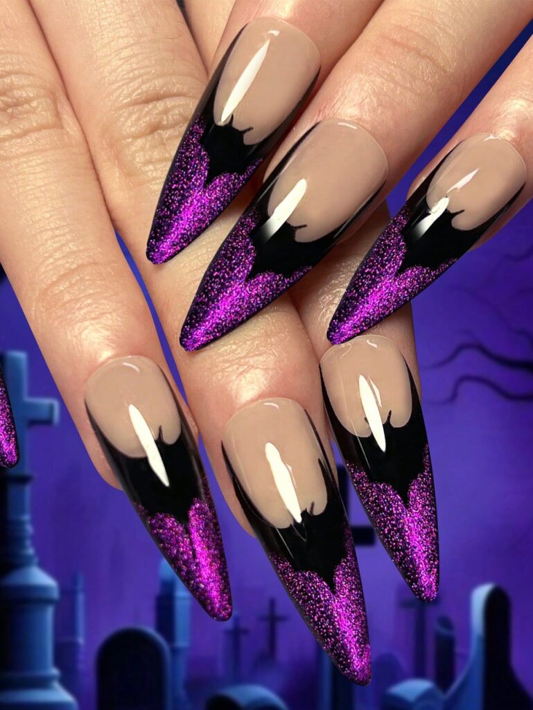 purple Halloween nails Purple Halloween Nails