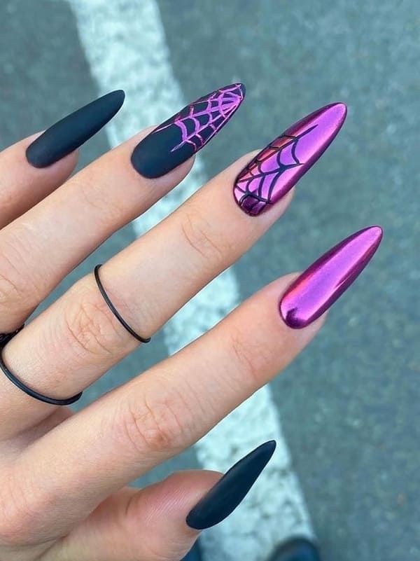 purple Halloween nails Purple Halloween Nails