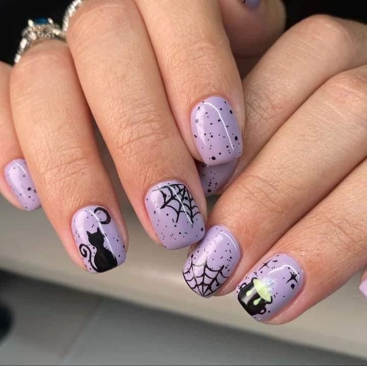 purple Halloween nails Purple Halloween Nails