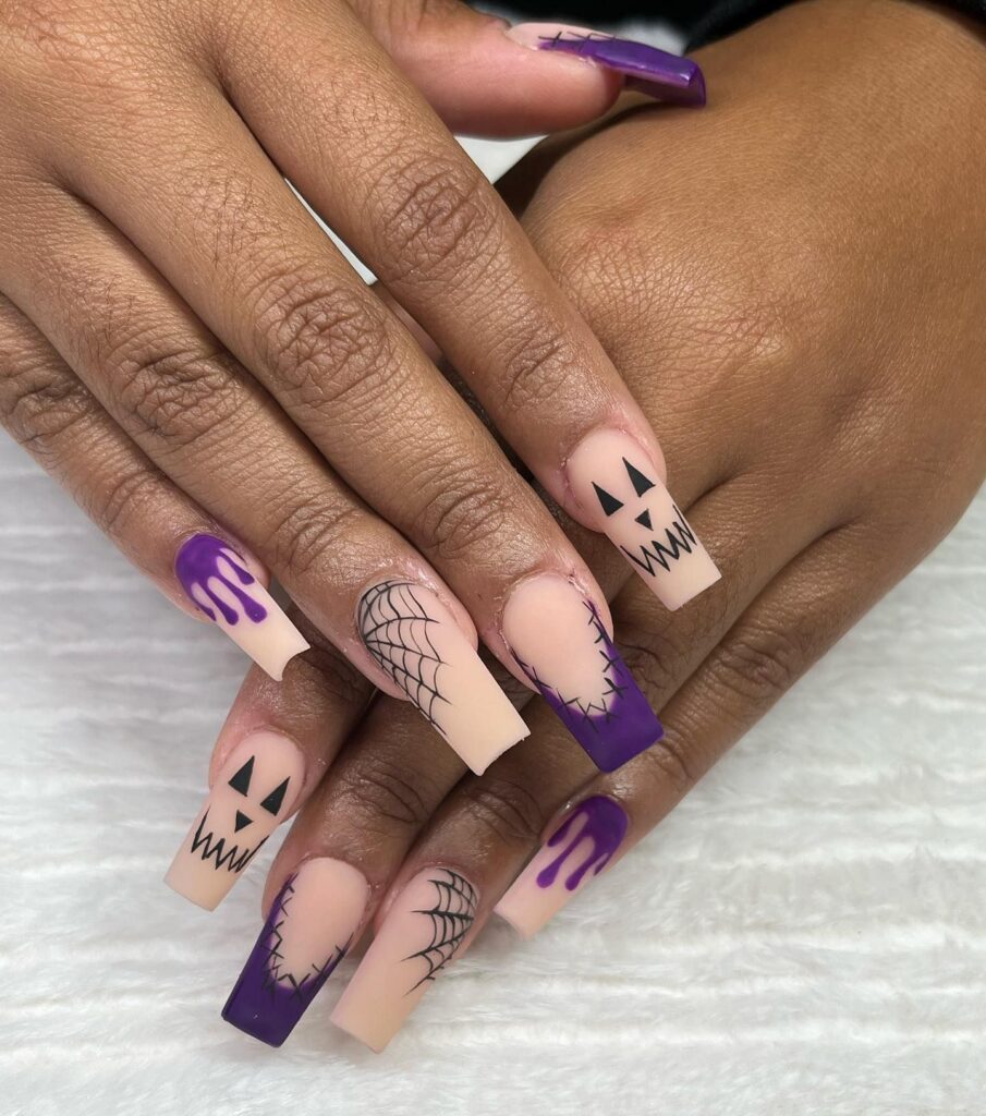 purple Halloween nails Purple Halloween Nails