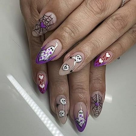 purple Halloween nails Purple Halloween Nails